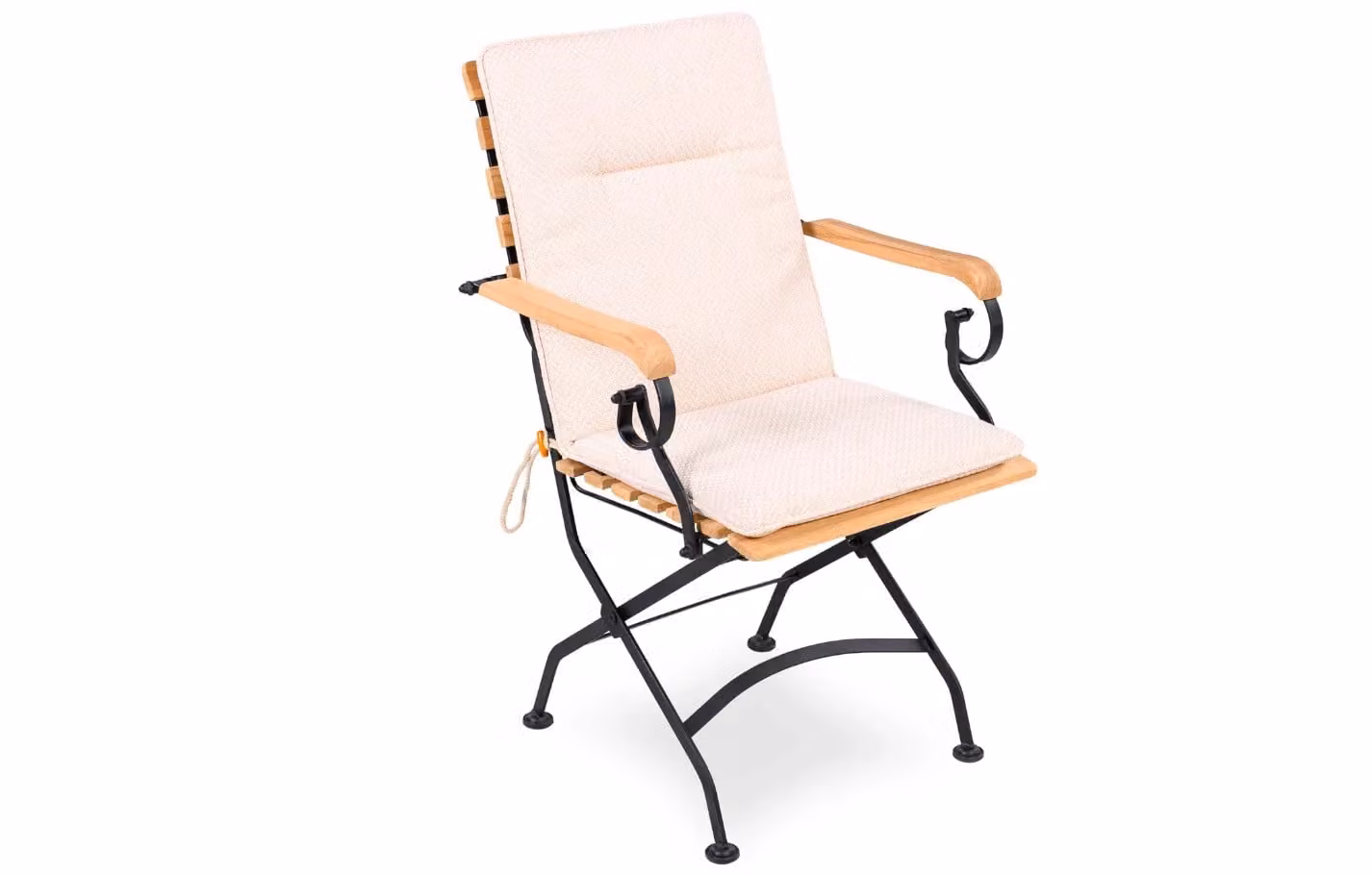 MINT Outdoor Set of 2 Folding Padded Garden Armchair Cushions in Sand, W: 44 cm, H: 88 cm