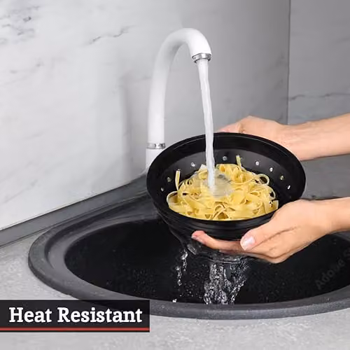 Orsina Collapsible Silicone Colander and Steamer in Black – 5