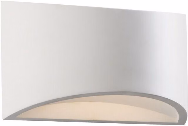 Loops LED Wall Light Warm White Primed White Curved Plaster Reading Lamp