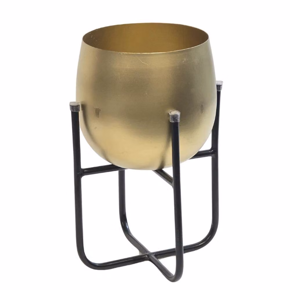 FLAVORA Metal Tabletop Planter with Gold Plant Pot – 4