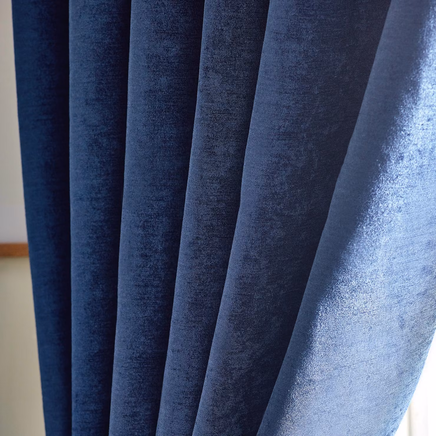 Luxor Living Blue Chenille Blackout Eyelet Curtains, Thermal Insulating Pair, Width: 229 cm, Drop: 229 cm – 3