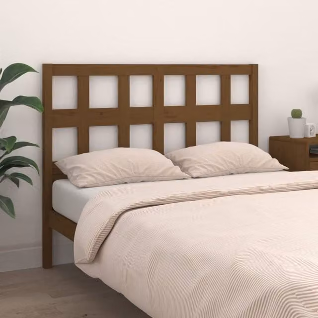 Berkfield Home Beautiful Bed Headboard in Honey Brown Solid Pine Wood, W: 205.5 cm, D: 4 cm, H: 100 cm – 1