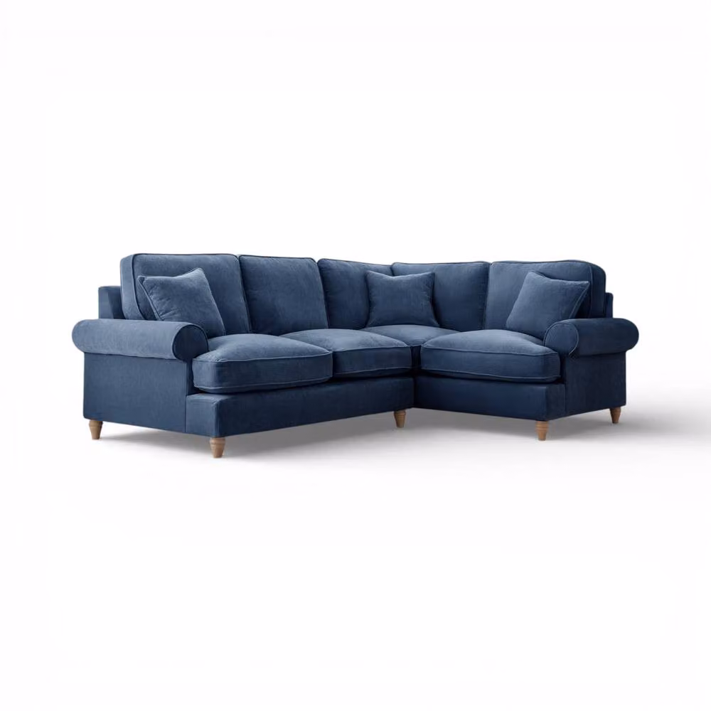 The Great Sofa Company Ezra Right Hand Velvet Corner Sofa in Blue – 2