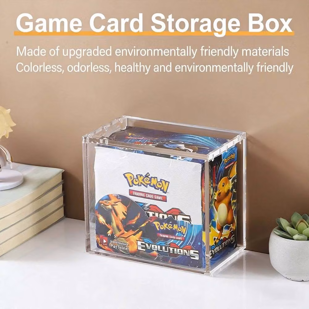 FLAVORA Pokemon TCG Booster Box Premium Acrylic Display Case in Clear with Lid – 2