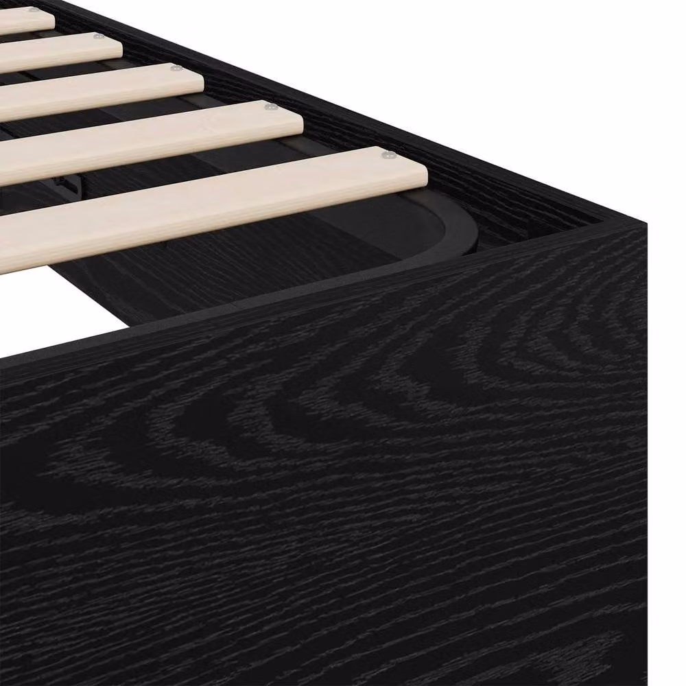 Berkfield Home Modern Ottoman Bed Frame in Black Oak, W/D/H: 200 x 120 x 25 cm – 4