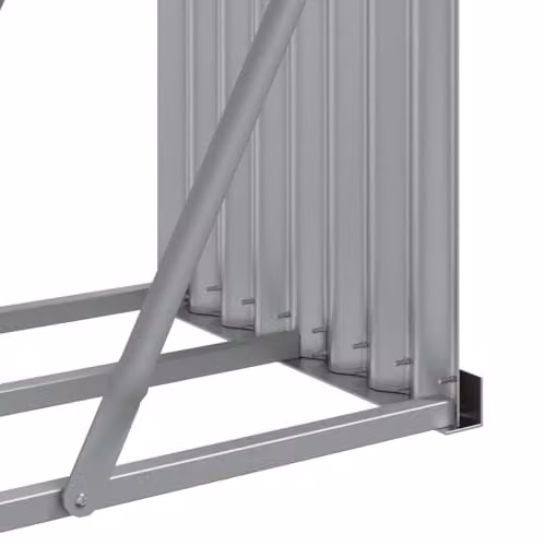 vidaXL Freestanding Log Holder in Green Galvanised Steel, H x W x D: 234 x 45 x 100 cm – 4