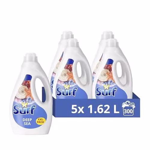 Surf Deep Sea Laundry Washing Liquid with Essential Oils, 5 x 1.62 l – 1