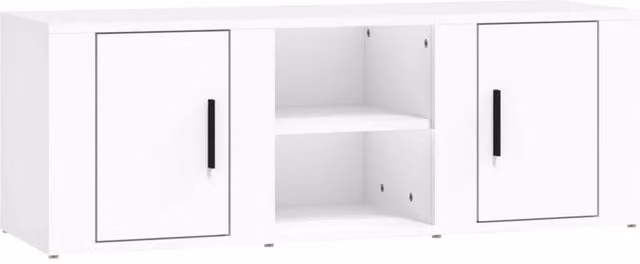 Berkfield Home Modern White TV Cabinet W/D/H: 100 x 31.5 x 31.5 cm