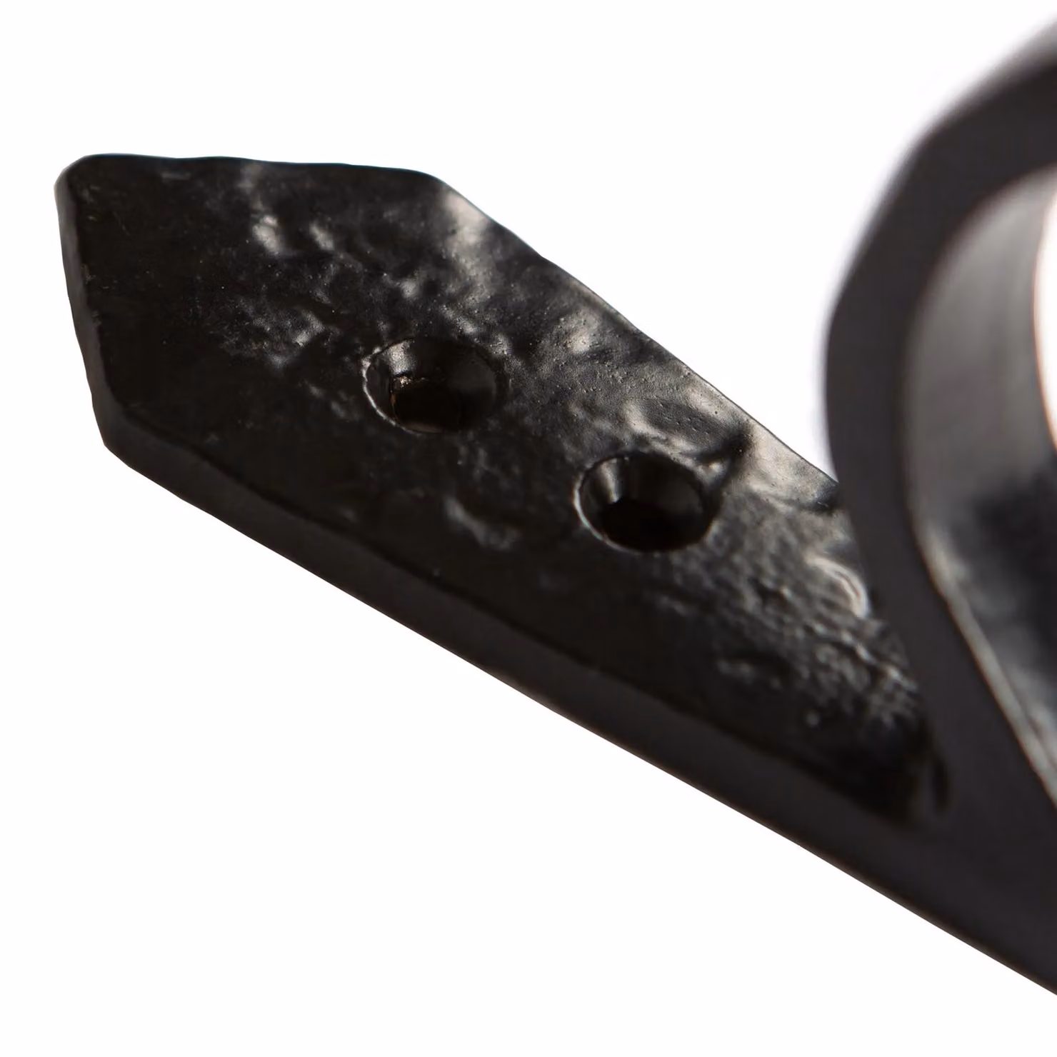 Hammer and Tongs Hammered Scroll Iron Hook in Matt Black, W: 3 cm, H: 9.5 cm – 3