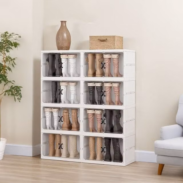 Lifeideas Foldable Plastic Storage Box in Transparent and White, 119 cm
