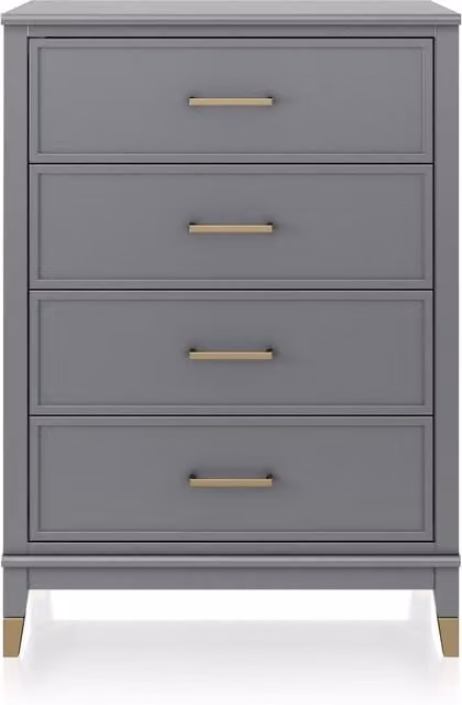 CosmoLiving Westerleigh 4 Drawer Dresser in Grey