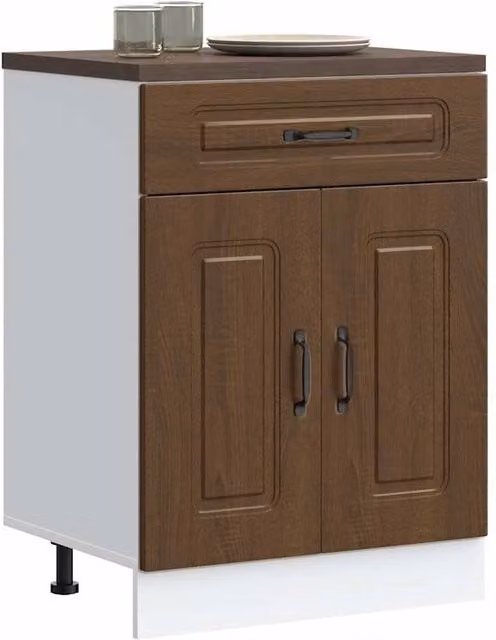 Berkfield Home Kalmar Kitchen Base Cabinet in Brown Oak Engineered Wood
