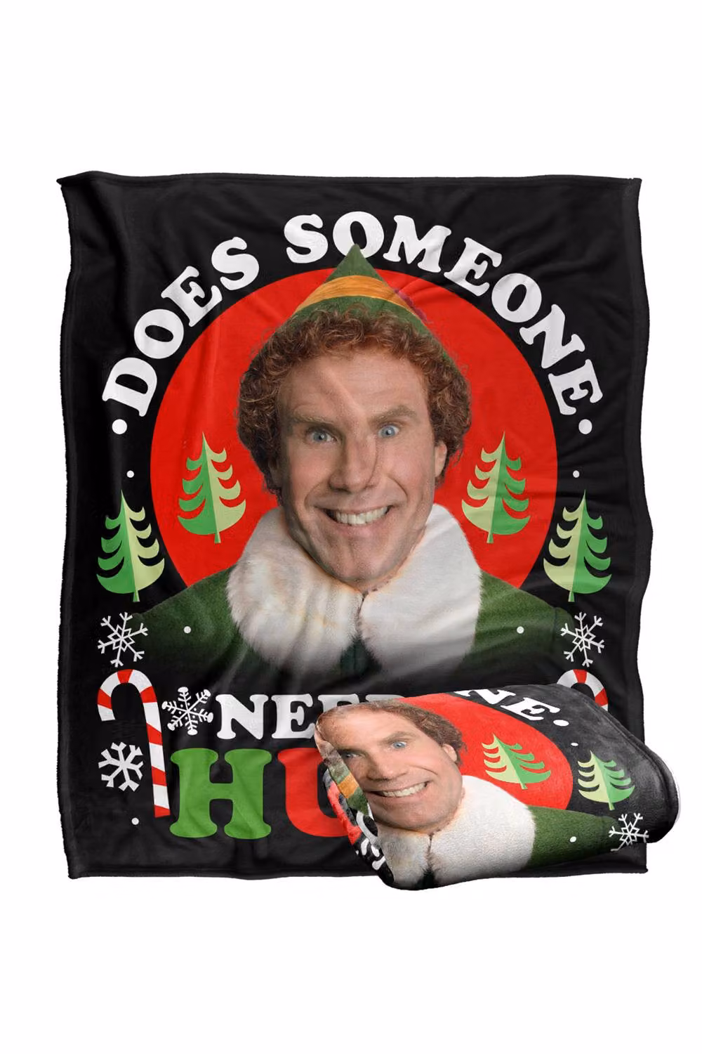 Warner Bros. Elf Does Someone Need A Hug Super Soft Silky Touch Christmas Throw Blanket, Multicolour, Extra Large – 2