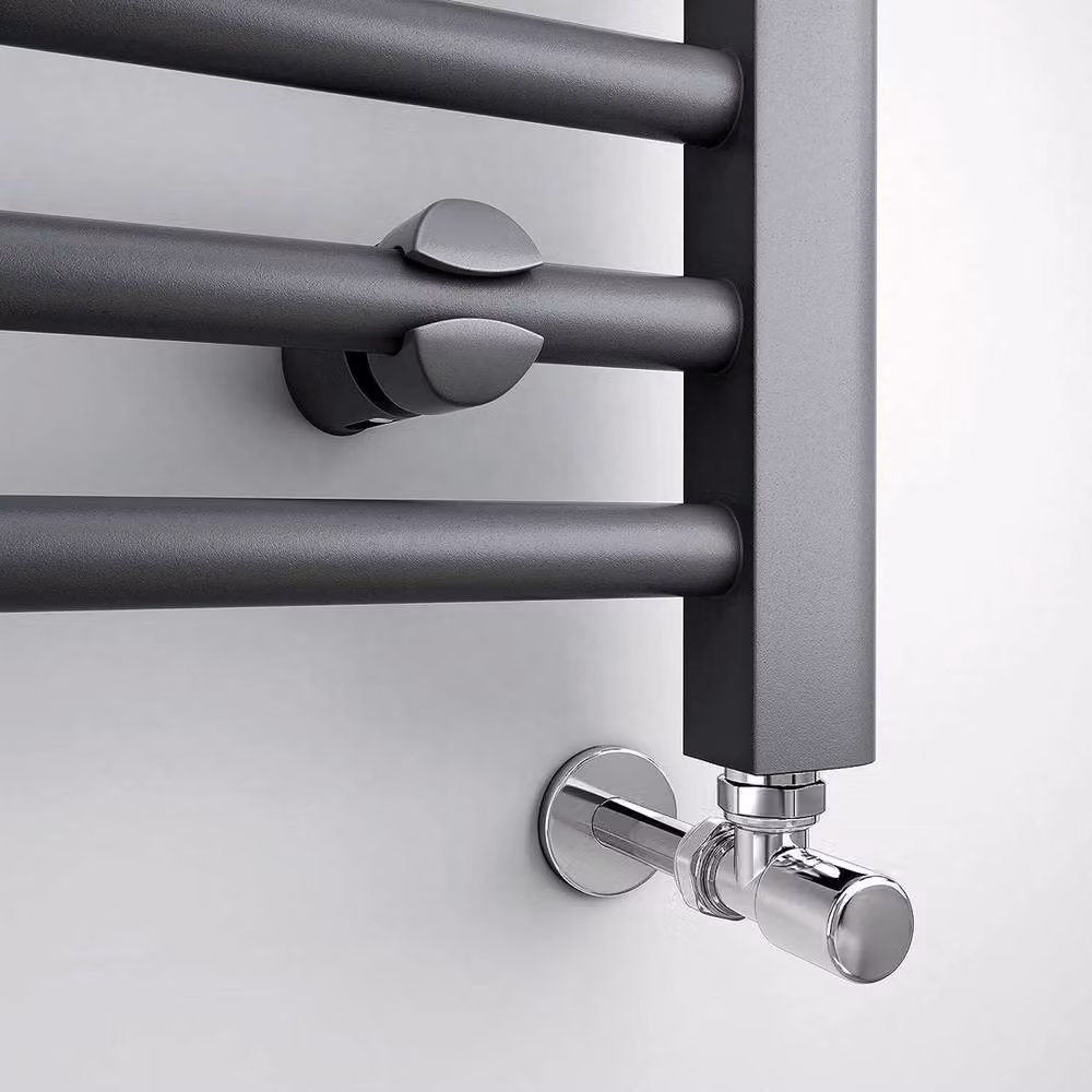 VOGREX Grey Straight Heated Towel Rail W: 60 cm, H: 100 cm, D: 6 cm – 3