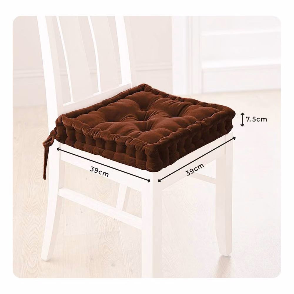 Coopers of Stortford Dining Chair Booster Cushion - Chocolate Brown Velvet Seat Pad with Spring-Back Filling – 3