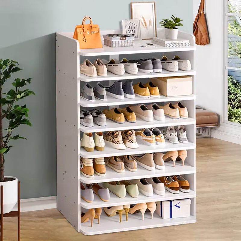 Living and Home 8-Tier Shoe Rack Cabinet in White, Width: 82 cm – 6