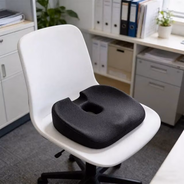 PAWNORA Innovation Black Contoured Donut Seat Cushion for Adults W: 100 cm, D: 190 cm
