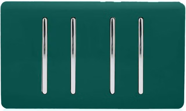 Trendi 4 Gang 3 Way Intermediate 10 Amp Rocker Light Switch in Dark Green – 1