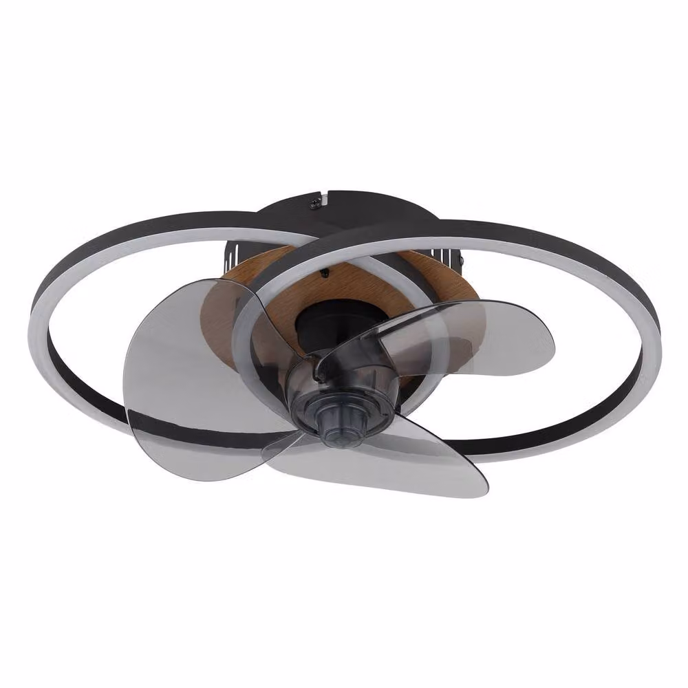 Netlighting Karen Black 3-Blade Ceiling Fan with Dimmable 2x LED and Remote Control – 2