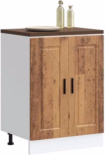 Berkfield Home Porto Old Wood Kitchen Base Cabinet in Brown – 1