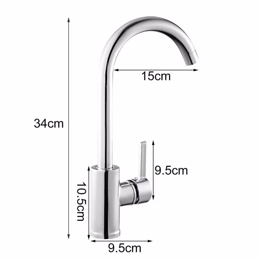 Nordara Modern Kitchen Sink Mixer Tap, Single Lever with Swivel Spout in Chrome Silver – 2