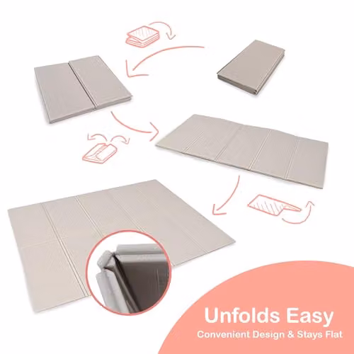 KandyToys Grey Foldable XPE Foam Baby Play Mat, W: 198 cm, D: 148 cm – 2