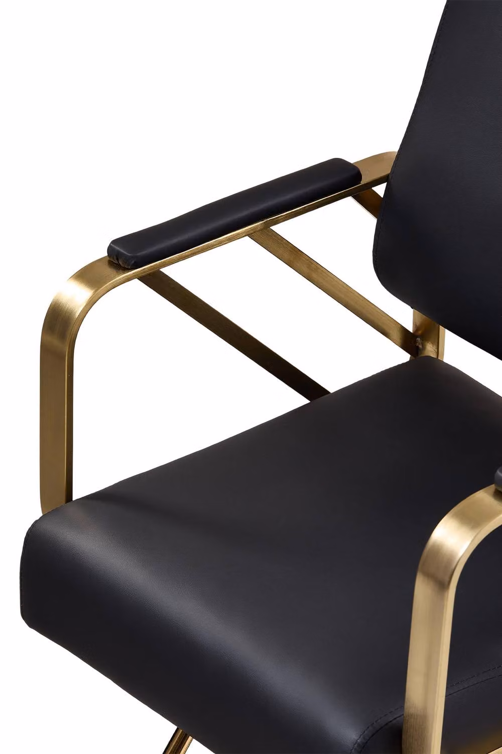 Living and Home Modern Salon Barber Chair with Swivel and Adjustable Height in Black and Gold – 4
