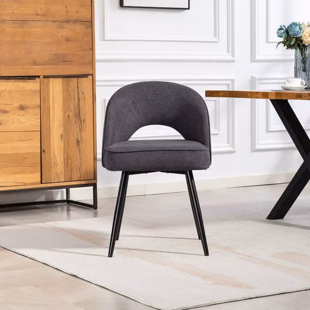 Artemis Home Ashley Fabric Dining Chairs, Set of 2 in Anthracite Grey – 1
