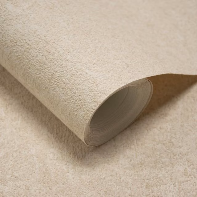 Grandeco Casper Blown Vinyl Wallpaper, Beige, White and Grey