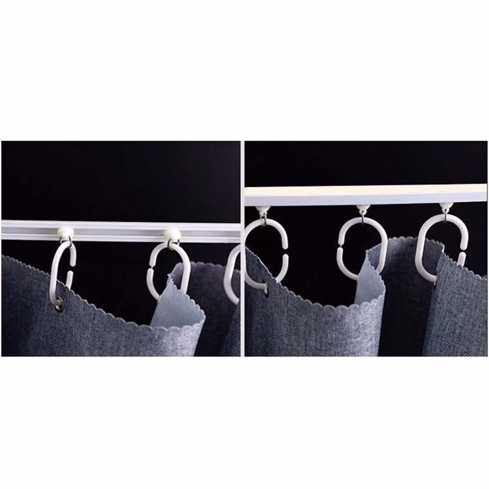 Nordara White Coiled Curved Curtain Track Rail with Gliders for Bay Windows, 3m – 2