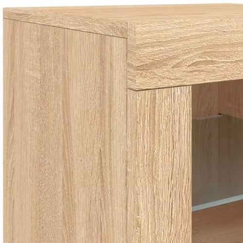 vidaXL Modern Sideboard with Integrated LED Lights in Sonoma Oak, W/D/H: 202 x 37 x 67 cm – 3
