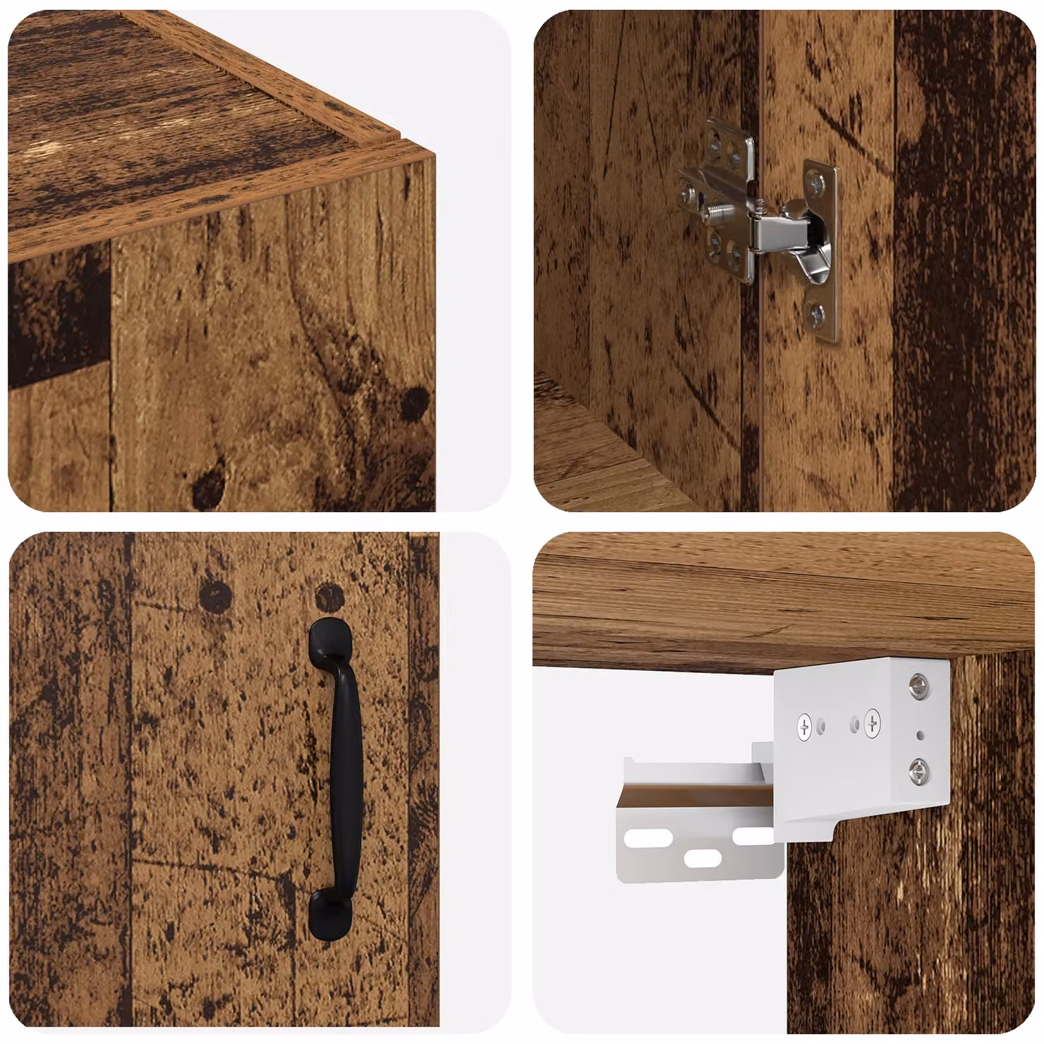 Berkfield Home Hanging Cabinet in Old Wood Brown, W/D/H: 69.5 x 34 x 90 cm – 5