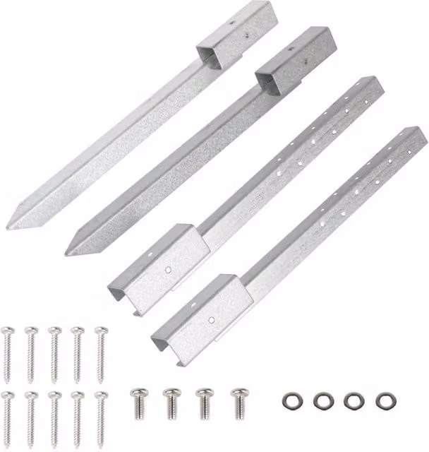 FLAVORA Heavy Duty Metal Fence Post Repair Kit Stake Anchor in Silver, Height: 120 cm, Width: 300 cm – 1