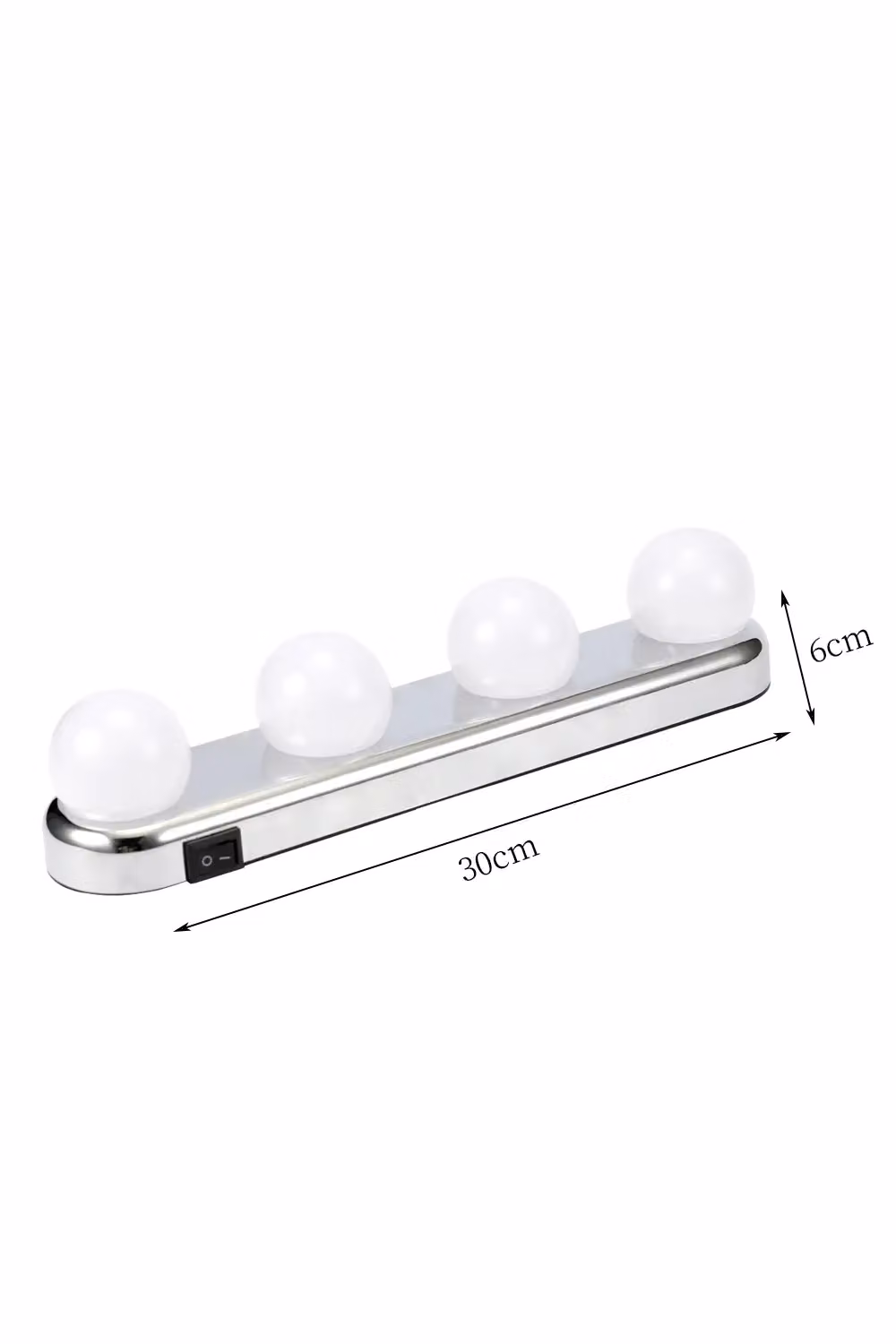 Living and Home Portable Cordless LED Makeup Mirror with 4 Adjustable Bulbs in Silver – 4