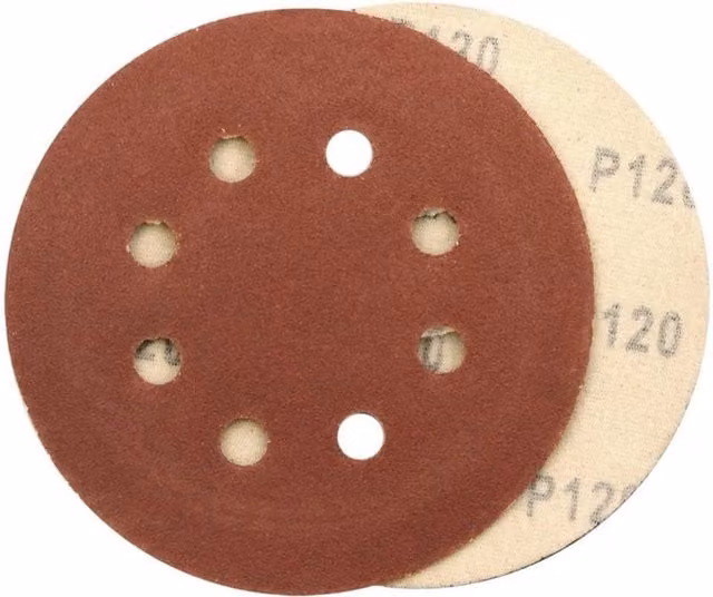 Abracs Universal Hook and Loop Sanding Discs for Random Orbital Sanders, Brown, Diameter: 120 mm, Pack of 10