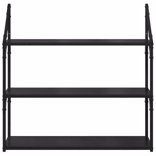 vidaXL Wall-Mounted Modern Shelf in Black, W/D/H: 80 x 21 x 78.5 cm – 4