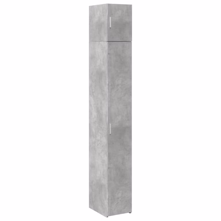 Berkfield Home Slim Freestanding Storage Cabinet in Concrete Grey, W/D/H: 30 x 22.5 x 225 cm