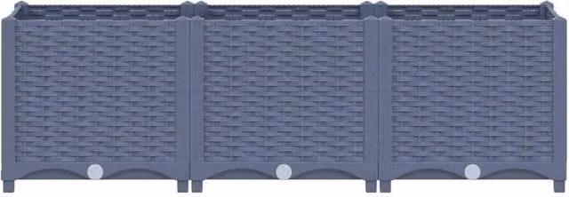 Berkfield Home Grey Plastic Raised Bed W/D/H: 120 x 40 x 38 cm – 1