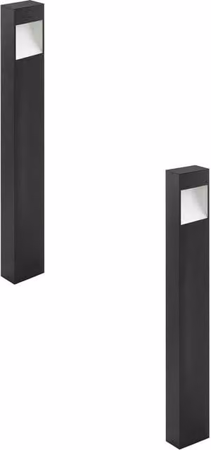 Loops 2 Pack Anthracite IP44 Outdoor LED Pedestal Lights with Square Aluminium Post