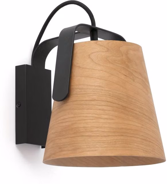 Netlighting Stood Modern Adjustable Wall Lamp in Black and Wood with E27 Socket – 4
