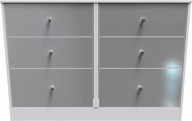 2 U Taunton Ready Assembled 6 Drawer Wide Chest in Mid Grey – 1