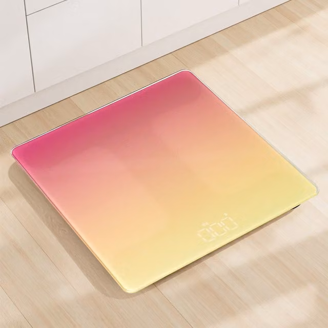 Komore Smart Body Fat Analysis Scale with Bluetooth App Control in Yellow and Red Multicolour