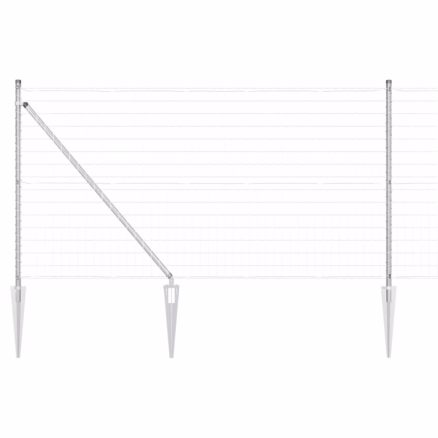 Berkfield Home Euro Fence with 7 Spike Posts, Galvanised Steel, Silver, 1 x 10 m – 2