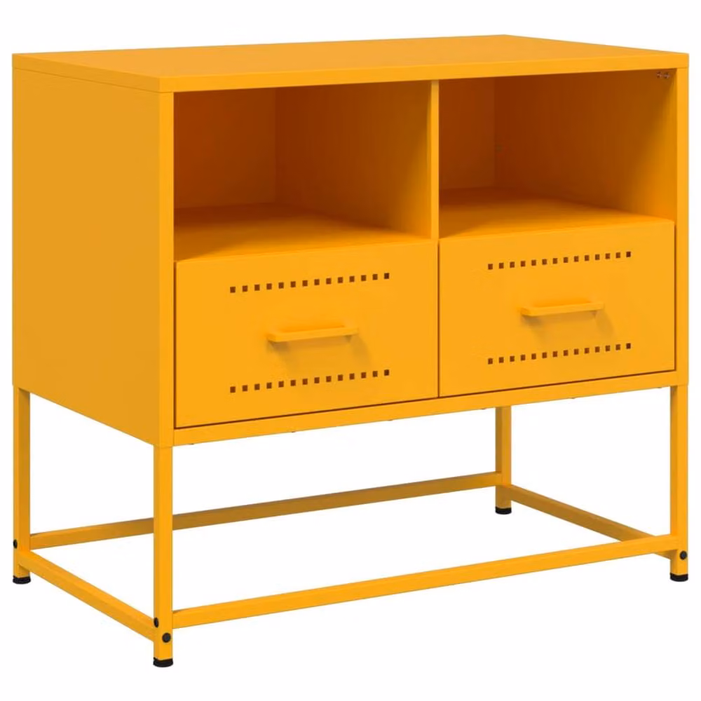 Berkfield Home TV Cabinet in Mustard Yellow, W: 68 cm, D: 39 cm, H: 60.5 cm – 3