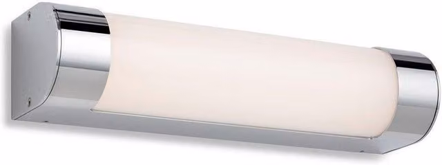 Netlighting Lima LED Bathroom Wall Light, Chrome and Grey with Opal Diffuser, IP44, W: 30 cm