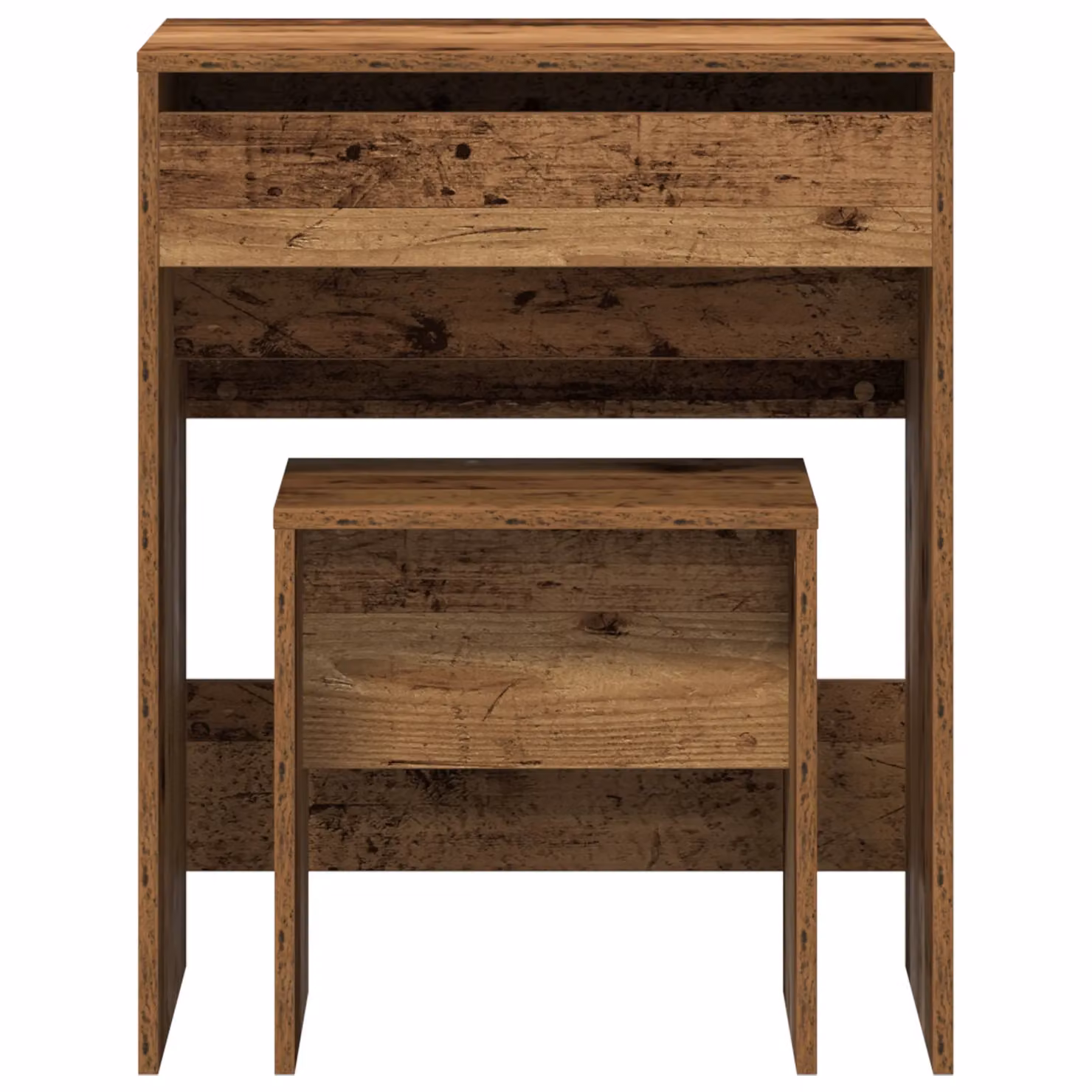 Berkfield Home Rustic Dressing Table with Mirror in Brown Old Wood – 2