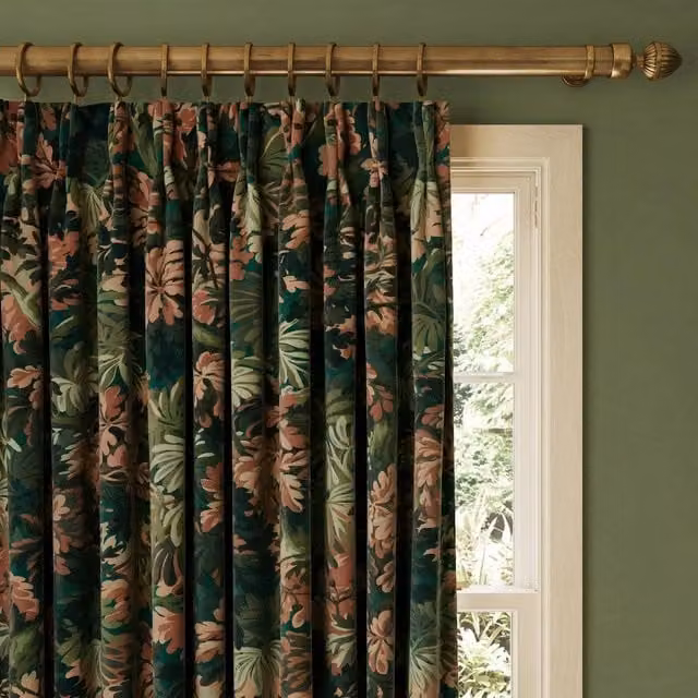 House of Hackney Blue Velvet Fabric Curtain Panel