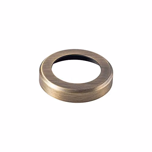 Loops Pair Screw On Round Rose Cover Plates in Antique Brass, Diameter: 50 mm, Depth: 10 mm – 2