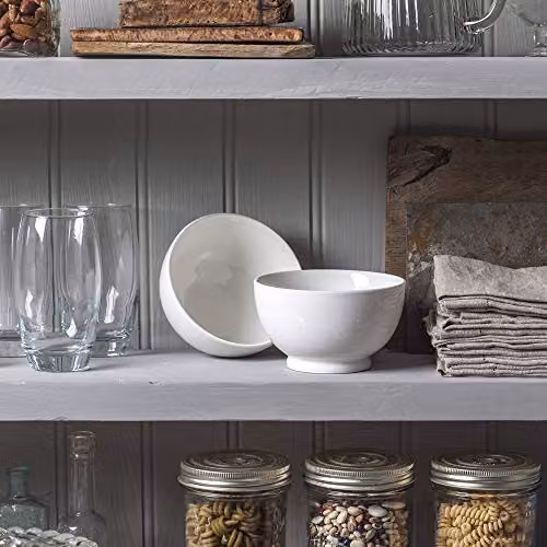 WM Bartleet & Sons 1750 Set of 2 White Porcelain Individual Soup, Cereal, Rice, Noodle and Salad Bowls, Diameter: 14 cm – 3