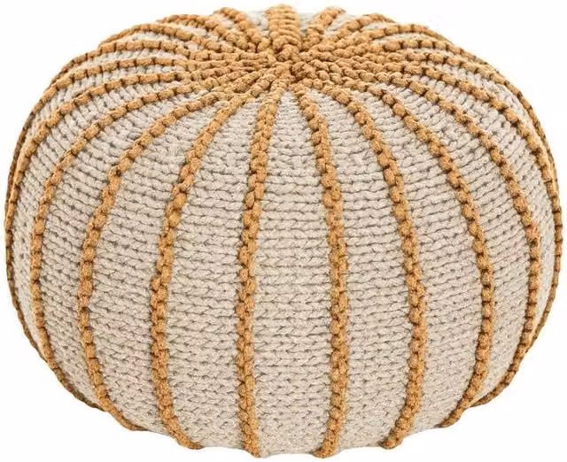 Zuri House Ziggy Knitted Pouffe in Yellow